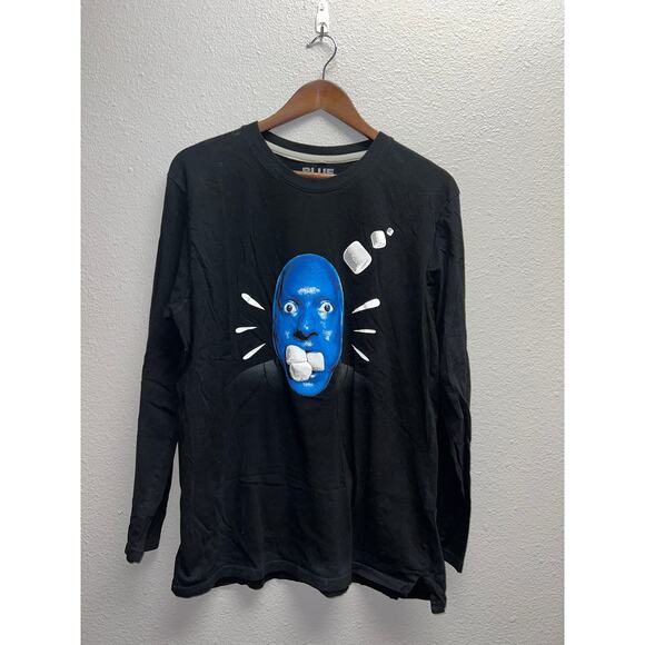 Blue Man Group Long Sleeve Shirt Marshmallow Throw Graphic Promo Tee Medium - Picture 1 of 9